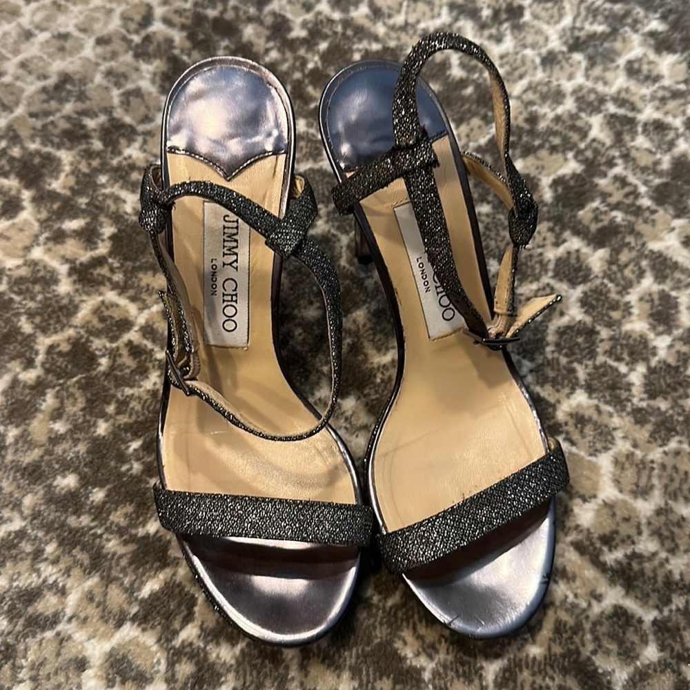 Jimmy Choo silver strappy sandal